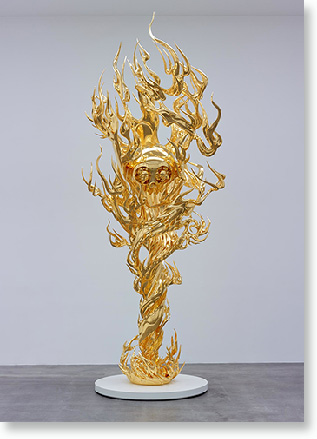 Takashi Murakami “Flame of Desire – Gold” Courtesy: Blum & Poe, Los Angeles © 2013 Takashi Murakami/Kaikai Kiki Co., Ltd. All Rights Reserved.