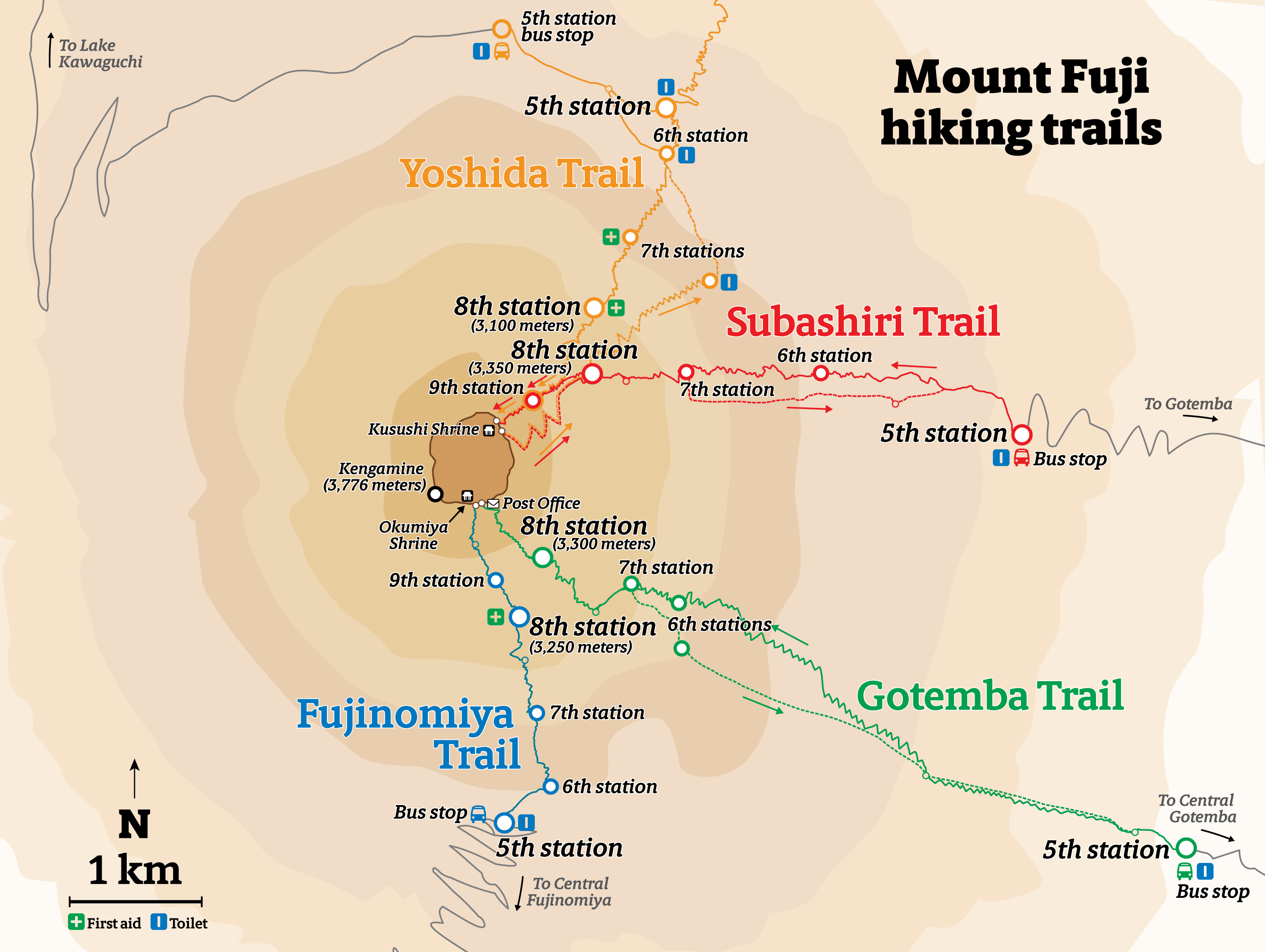 Mount Fuji Japan Images Map Best Map Of Middle Earth   Fuji Climbing Map Jt Full New 